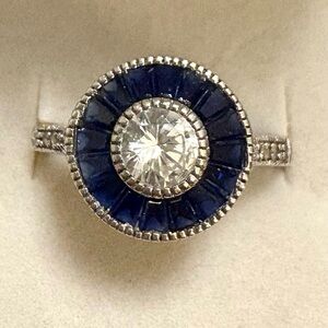 Art Deco Blue Sapphire Ring